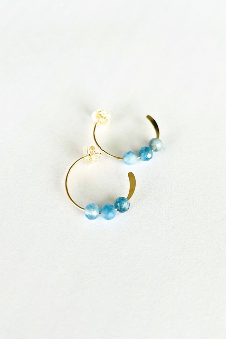 Mini Gemstone Open Hoops
