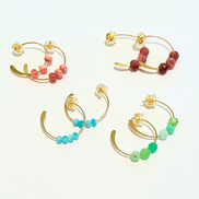 Mini Gemstone Open Hoops