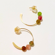 Mini Gemstone Open Hoops
