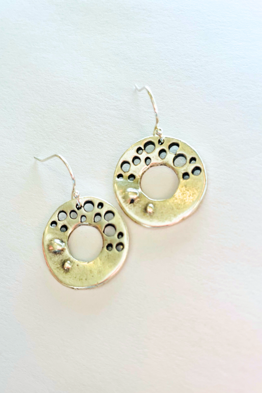 Organic Silver Urchin Earrings