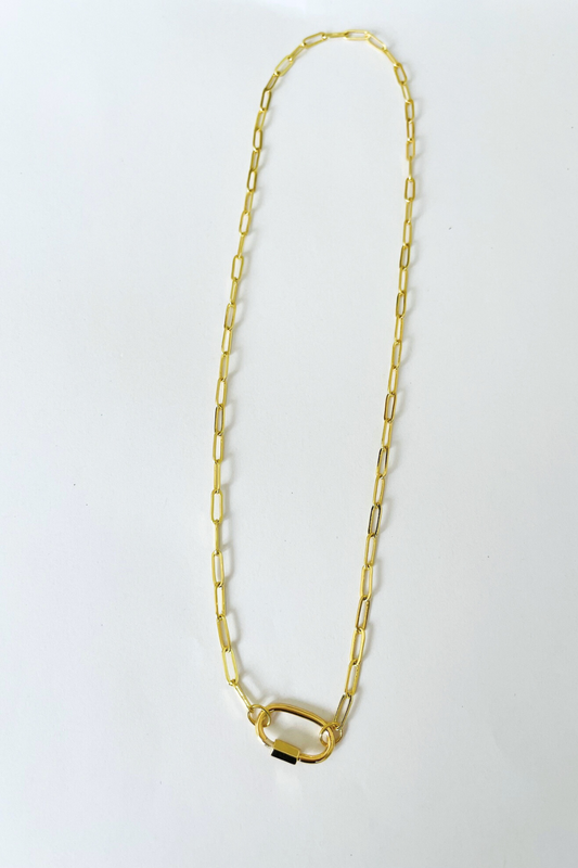 Oval Carabiner Paperclip Necklace