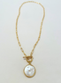 Pearl Toggle Gold-filled Paperclip Necklace
