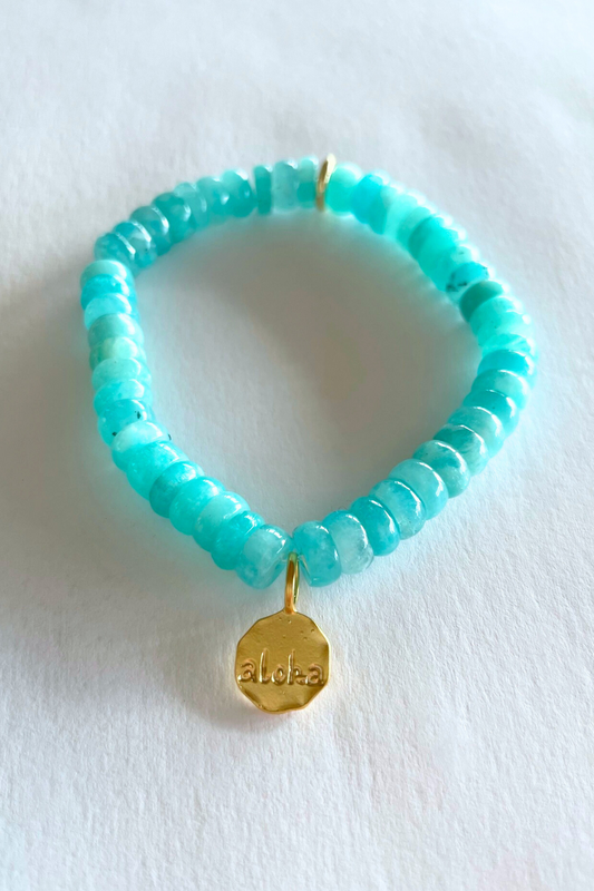 Peruvian Amazonite "Aloha" Bracelet