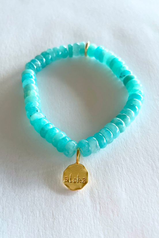 Peruvian Amazonite "Aloha" Bracelet