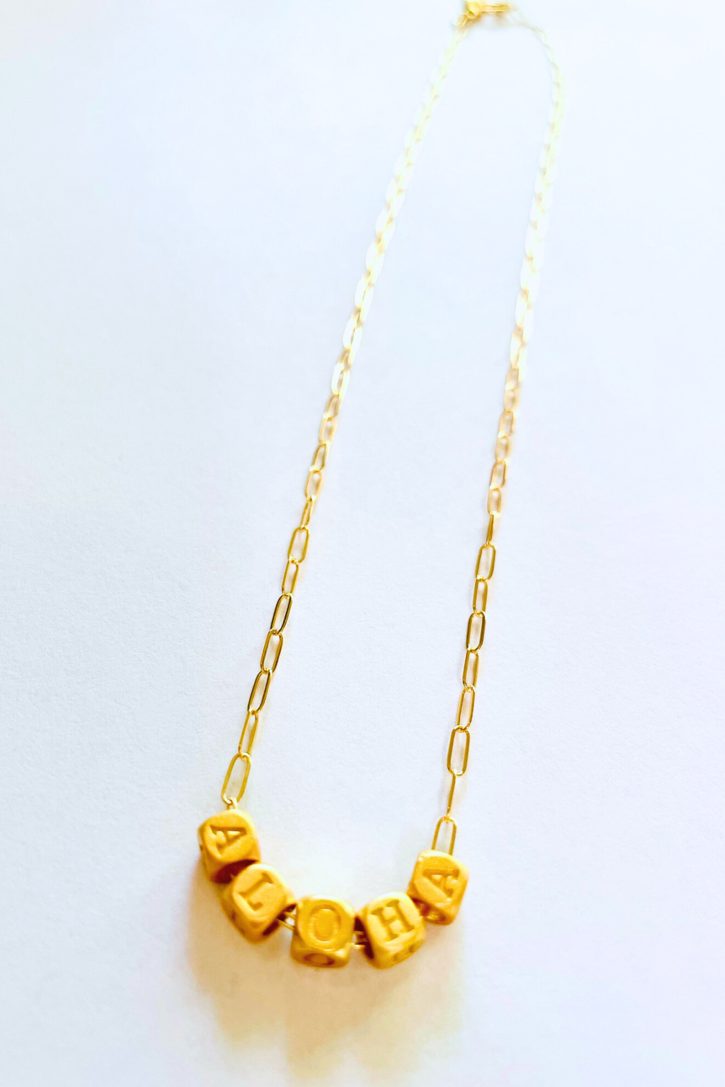 ALOHA cube minimalist necklace