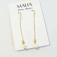 Dainty Stacked Gem Threader Earrings