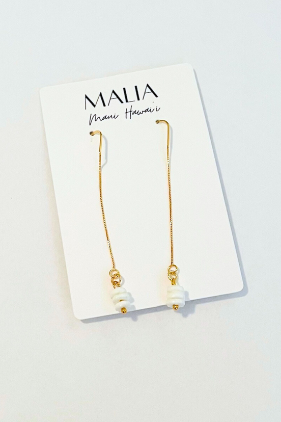 Dainty Stacked Gem Threader Earrings