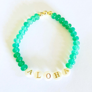 Hawaiian word mother of pearl gem friendship bracelet
