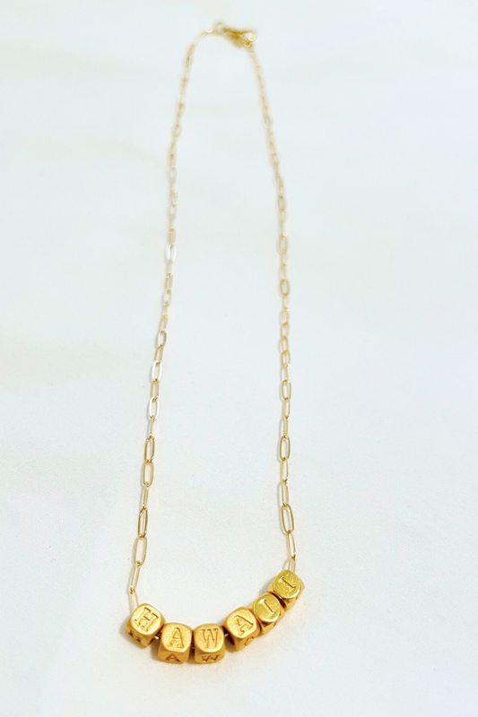 HAWAII cube minimalist necklace