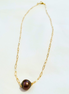 Gold Paperclip Chocolate Edison Float Necklace