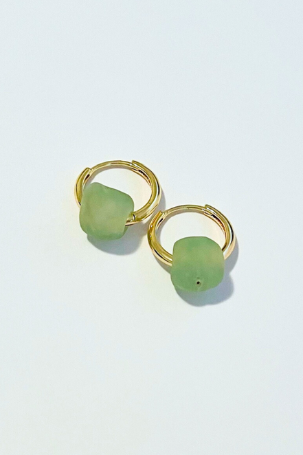 Maui Beach Glass ~ Huggie Hoops