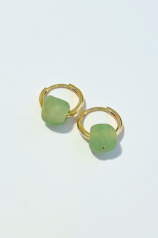 Maui Beach Glass ~ Huggie Hoops