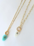 Hand Carved Hamsa w/ Ethiopian Opal ~ Paperclip Necklace ~ Long