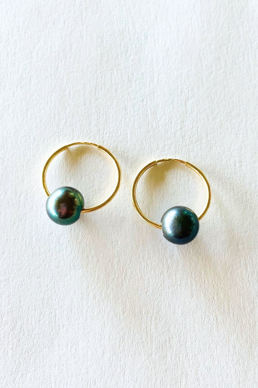 Bella Isla Tahitian Pearl Endless Hoops