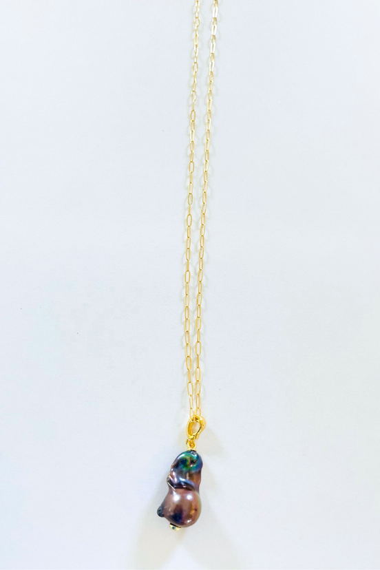 Purple Flameball Pearl Necklace