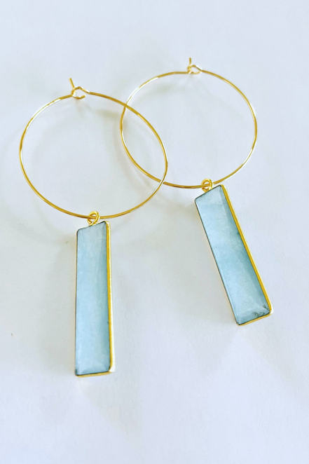 Jade Bar Hoops