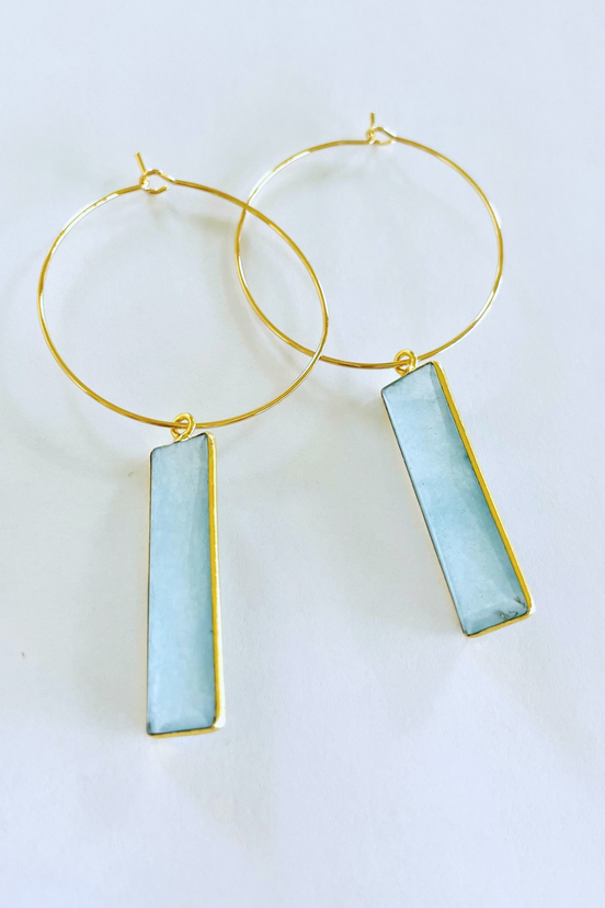 Jade Bar Hoops