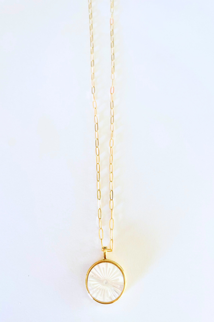 Sol Etched Pearl Necklace