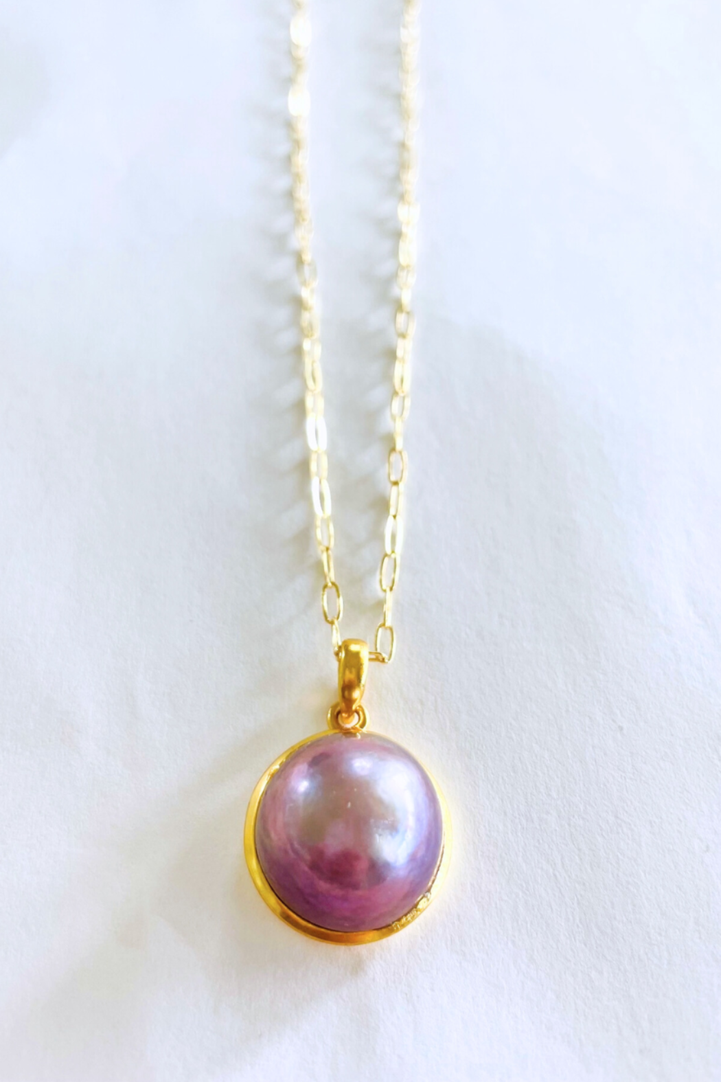 Tide Sculpted Pendant — Mauve Blush