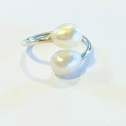 Silver Edison Pearl Wrap Ring