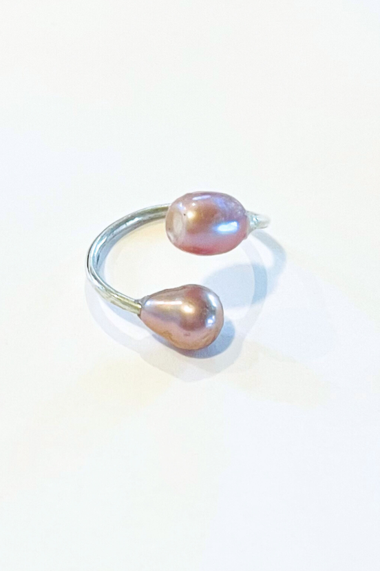 Silver Edison Pearl Wrap Ring