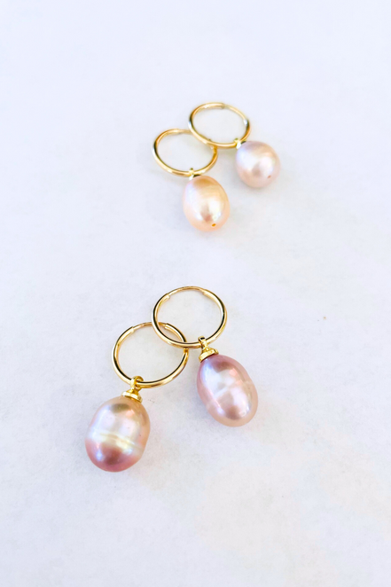 14MM Endless Mini Hoop ~ 9MM Pearl