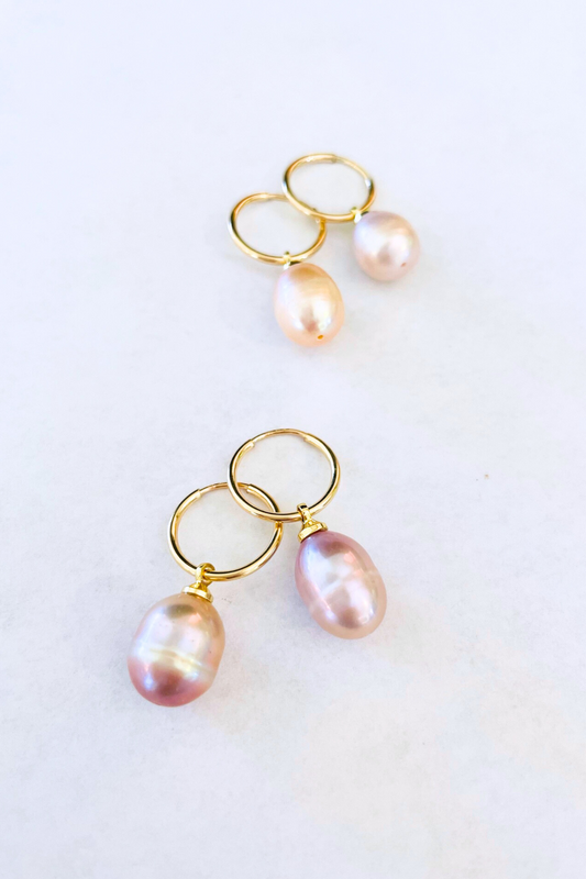 14MM Endless Mini Hoop ~ 9MM Pearl
