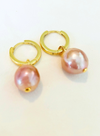 LG Freshwater Pearl Drop Huggie Hoop Earrings