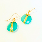 Wire Wrapped Gemstone Earrings